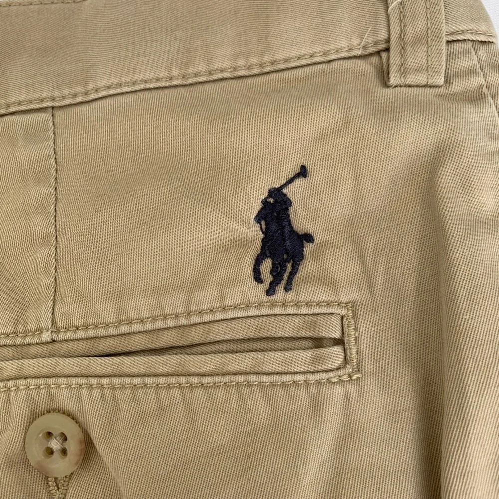 Polo Ralph Lauren Tyler Short Men‎ 36 Tan Khaki Pleated Chino Old Money Ivy